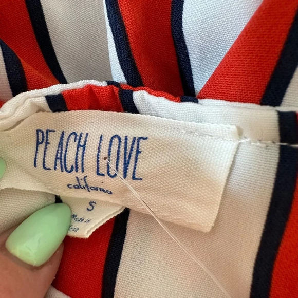 Peach Love California Striped Romper S - Picture 2 of 3